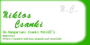 miklos csanki business card